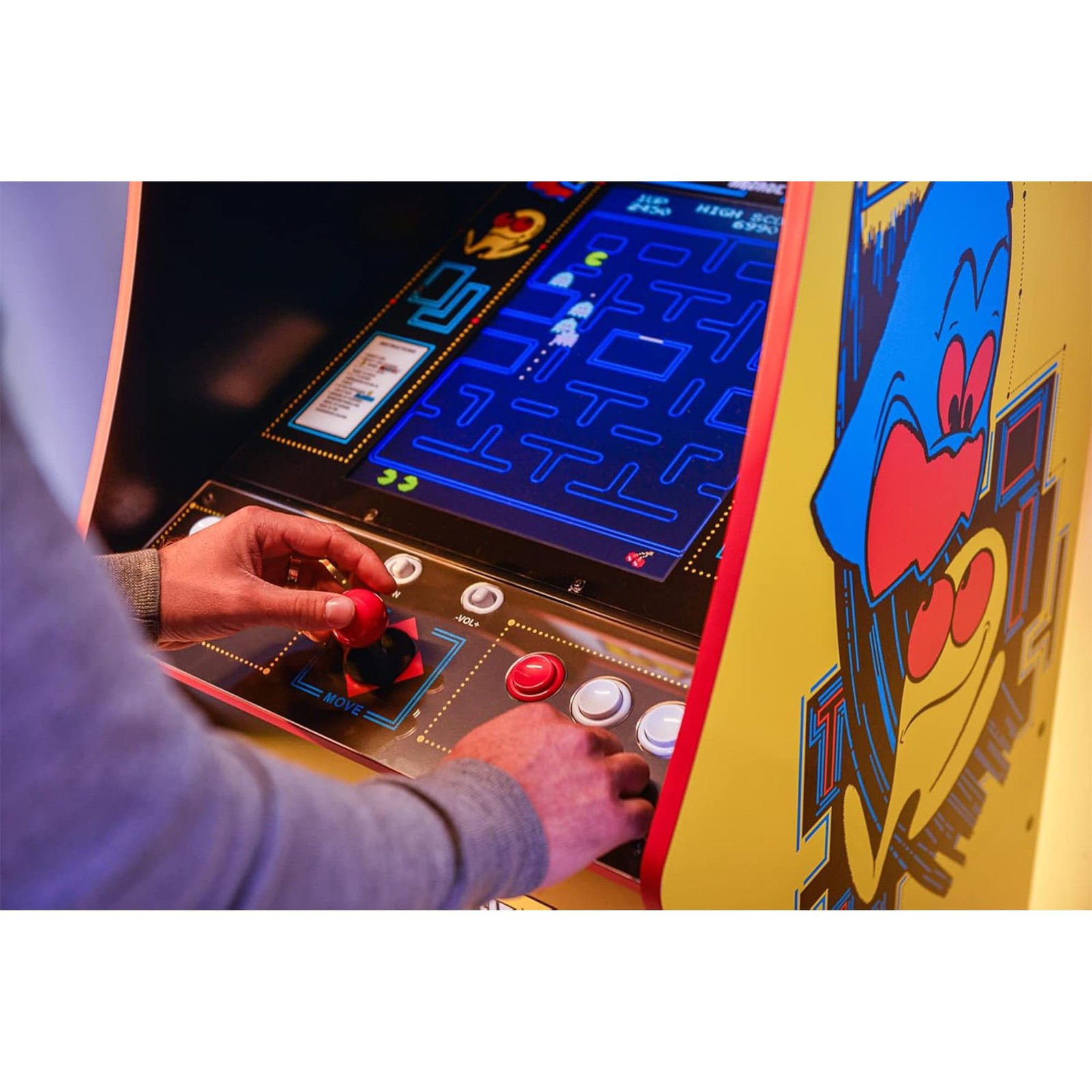 Arcade Game Cabinet Pac Man Deluxe 14 Games 22.44 D x 18.82 W 61 H Arcade1Up