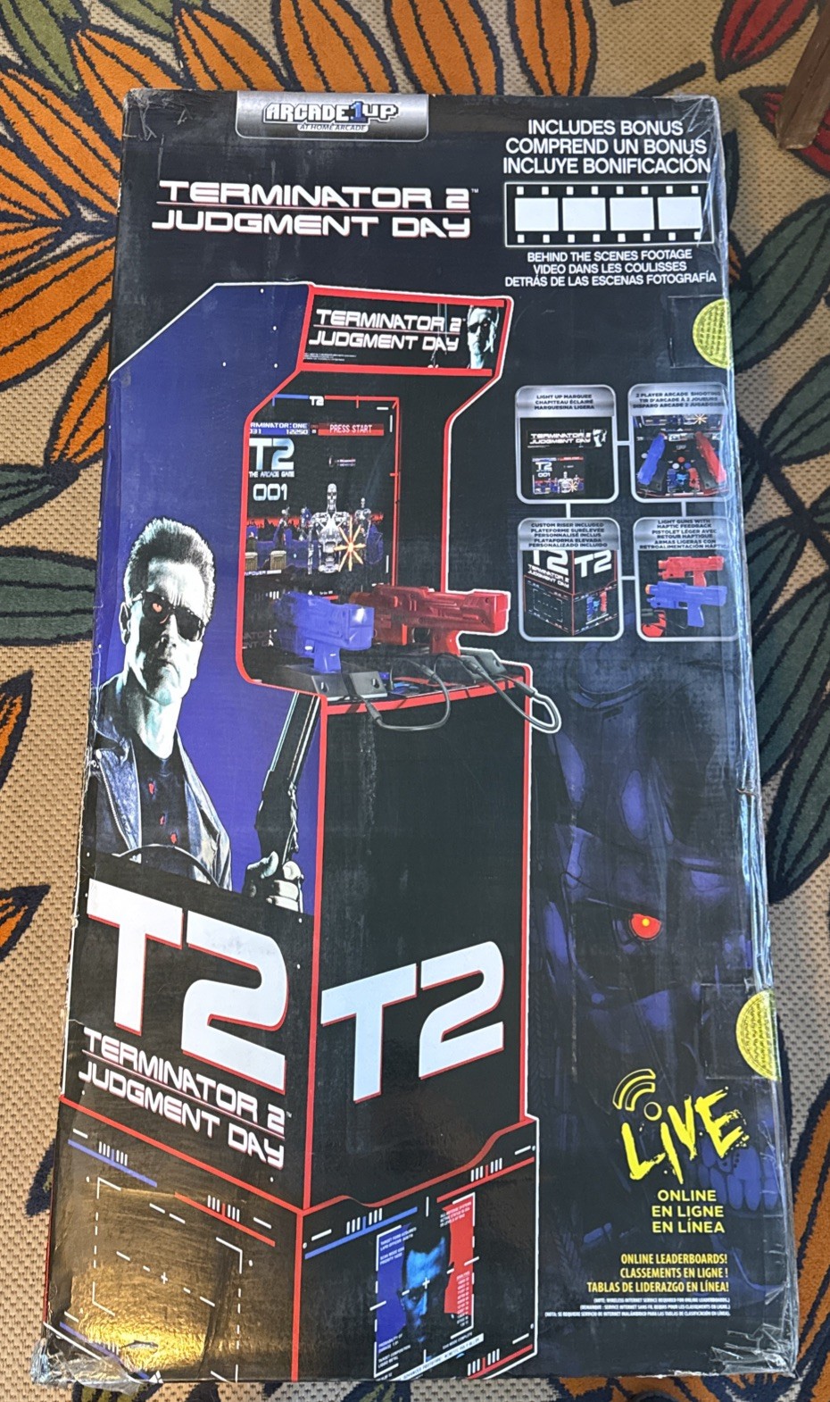 Arcade1UP Terminator 2: Judgement Day T2 Arcade Game Light-up Marque NEW Read
