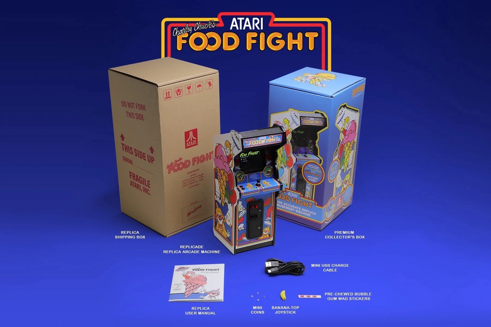 Replicade FOOD FIGHT Original Ltd 1st Edition 1/6 Scale 12″ Mini Arcade – NEW