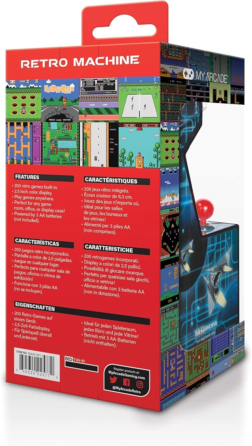 Nostalgic Compact Mini Arcade: 200 Games, Portable, Realistic, 5.75″ Tall