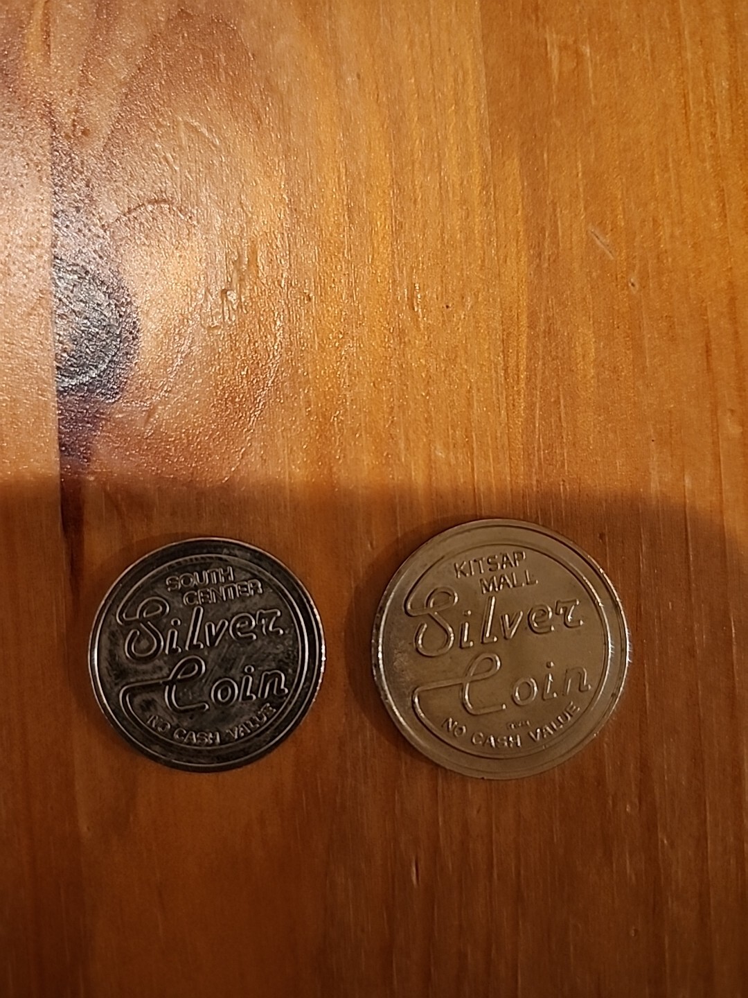 2 Silver Coin Video Game Arcade Tokens