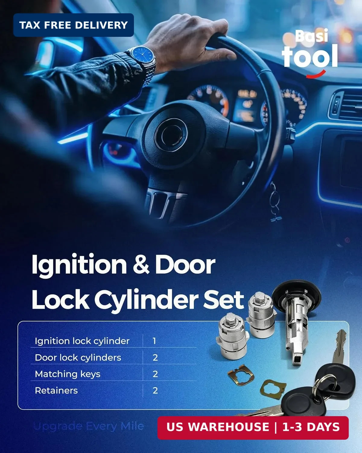Ignition & Door Lock Cylinder Set with Keys for Chevy Silverado Tahoe GMC Sierra