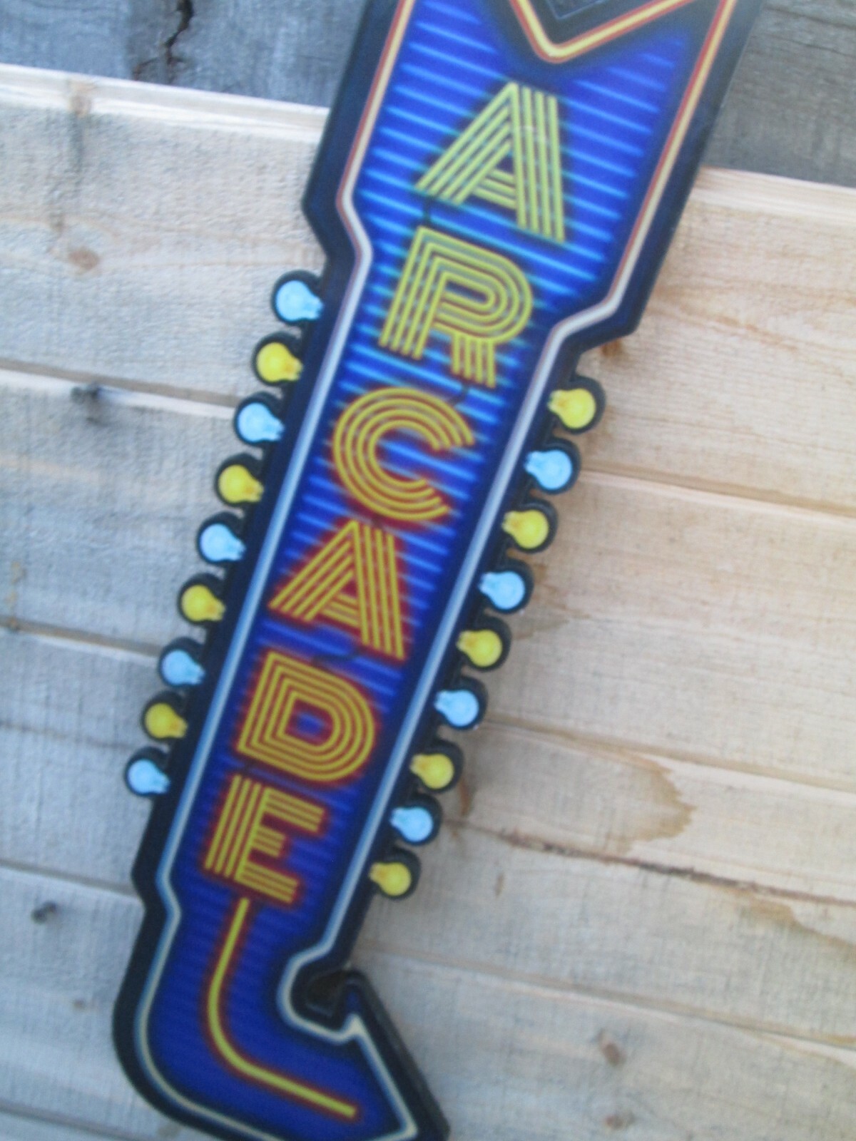 ARCADE Arrow GAME Wood Prism COOL SIGN VINTAGE LOOK VIDEO PINBALL COIN AMUSEMENT
