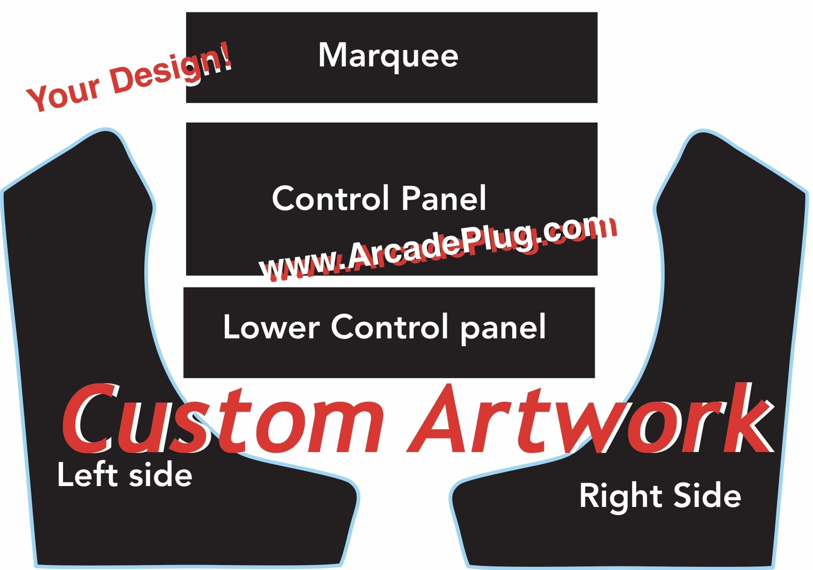 Custom – Design Your Own – Bartop Arcade Artwork Service – Vinyl Wrap