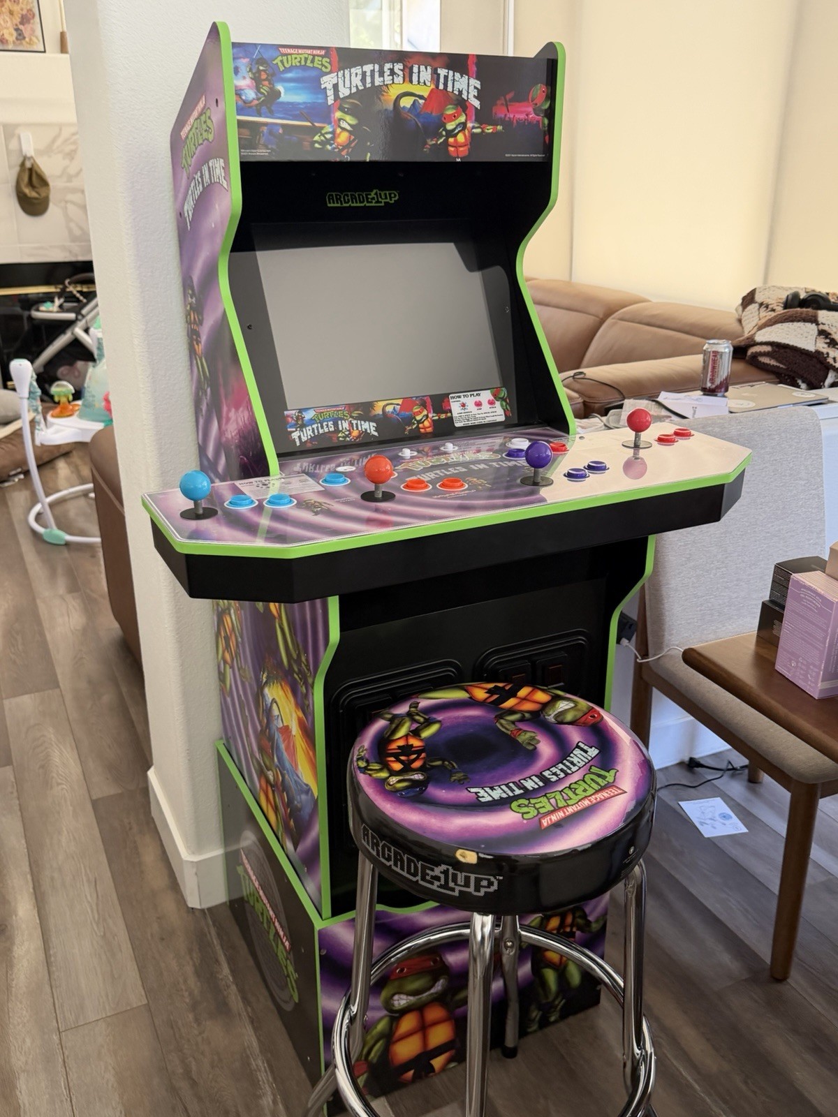 Arcade 1Up Teenage Mutant Ninja Turtles: Turtles in Time Arcade W Riser & Chair
