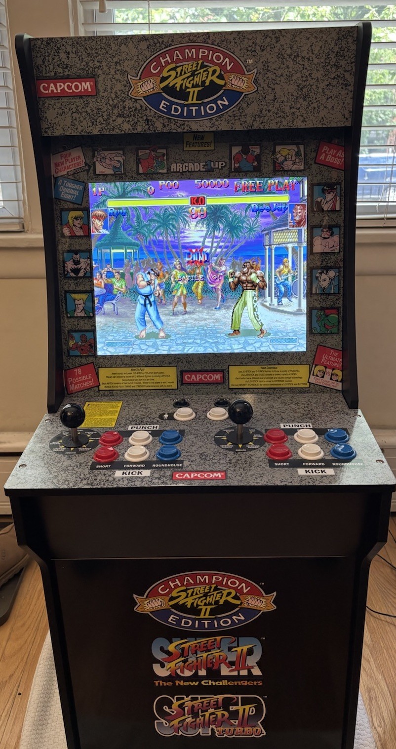 Arcade1UP Street Fighter 2 Arcade Machine, 4′ ft Champion New Challengers Turbo