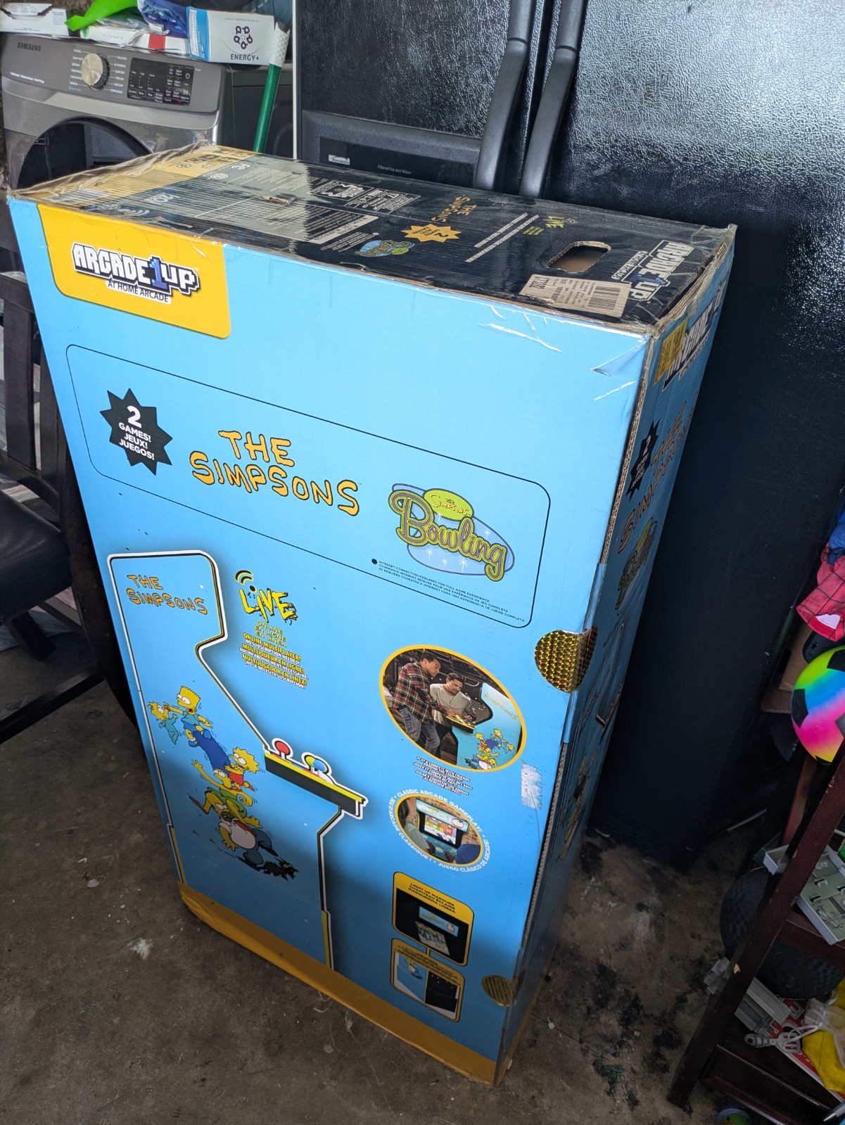 New The Simpsons 4-Player Video Arcade Machine Arcade1up with Riser and Seat