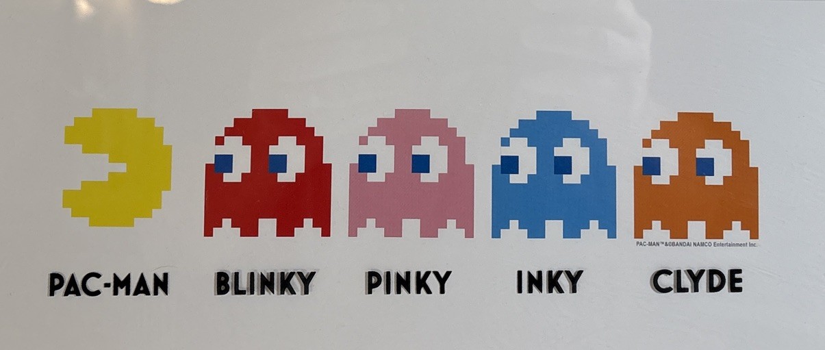 Pac Man Ghosts Artwork Picture And Frame Classic Vintage Look