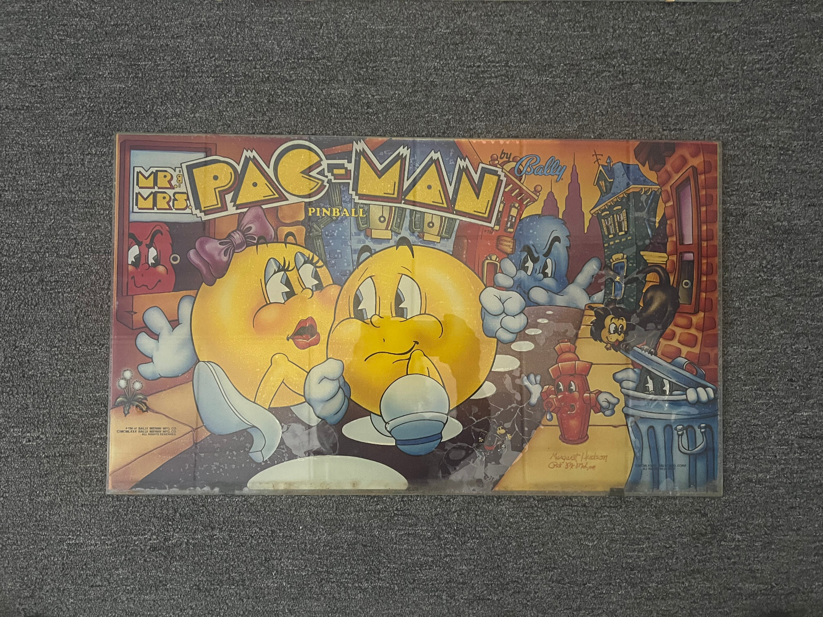 PAC MAN PINBALL Pinball BACKGLASS by BALLY 1982-TEST