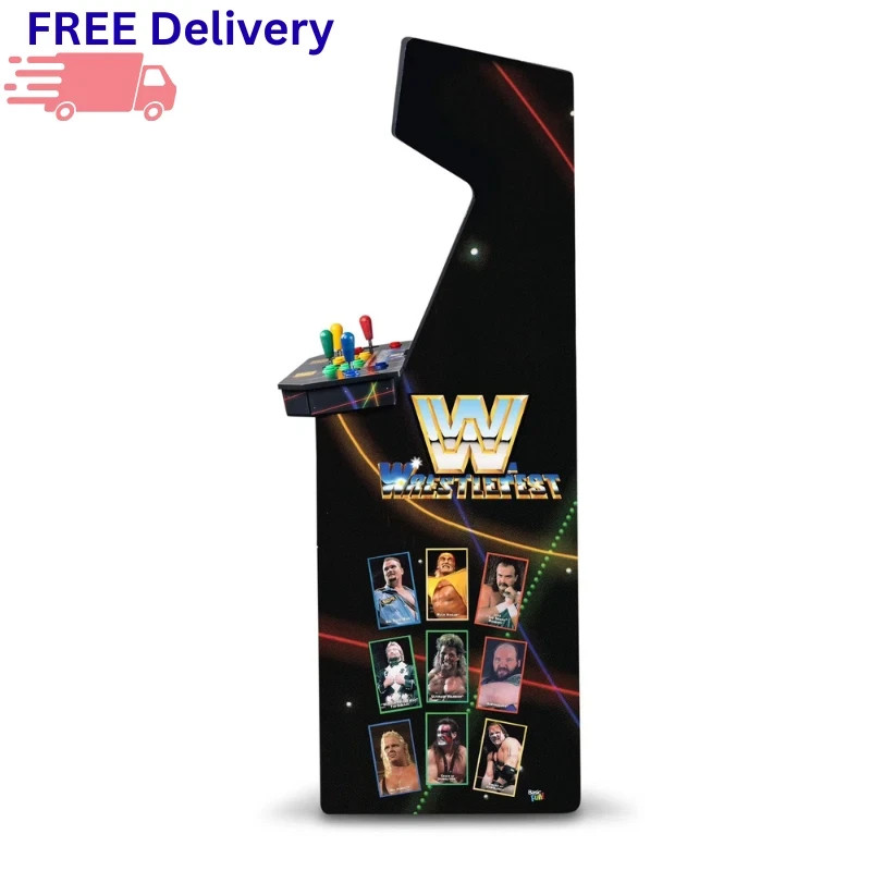 WWE 4 Player Arcade Cabinet 5 Games 19” Screen Light Up Marquee Retro