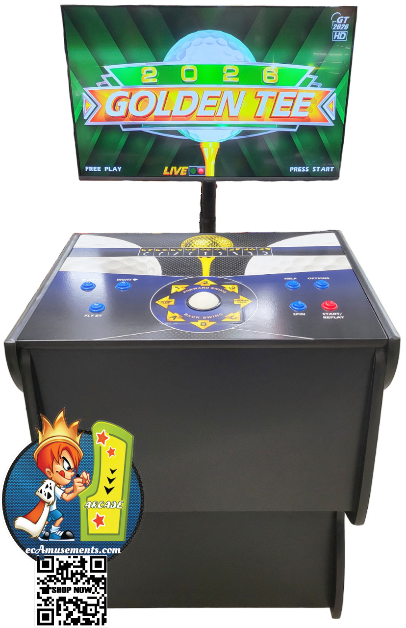 GOLDEN TEE 2026 Golf NEW Pedestal Cabinet Arcade Sports Game Fore! 40″ LCD (#2)