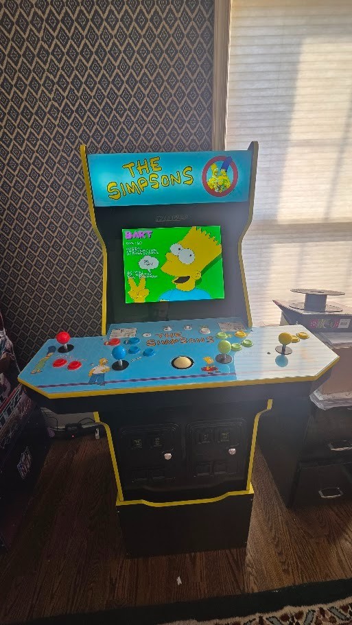 Arcade 1up The Simpsons Arcade With Riser And Stool WORKING GREAT CONDITION 🔥