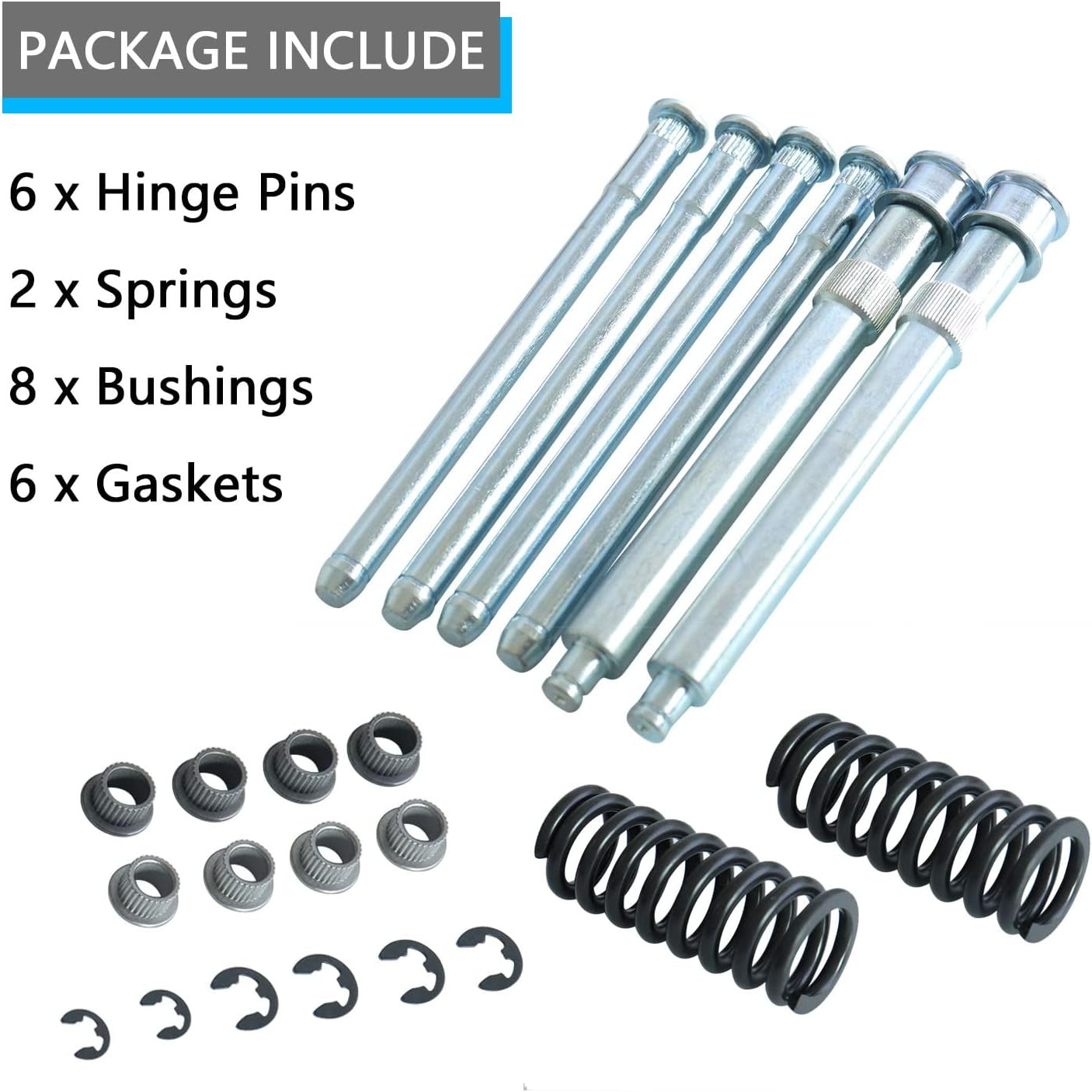 Door Hinge Pin and Bushing Repair Kit with Spring and Roller Pin Compatible with