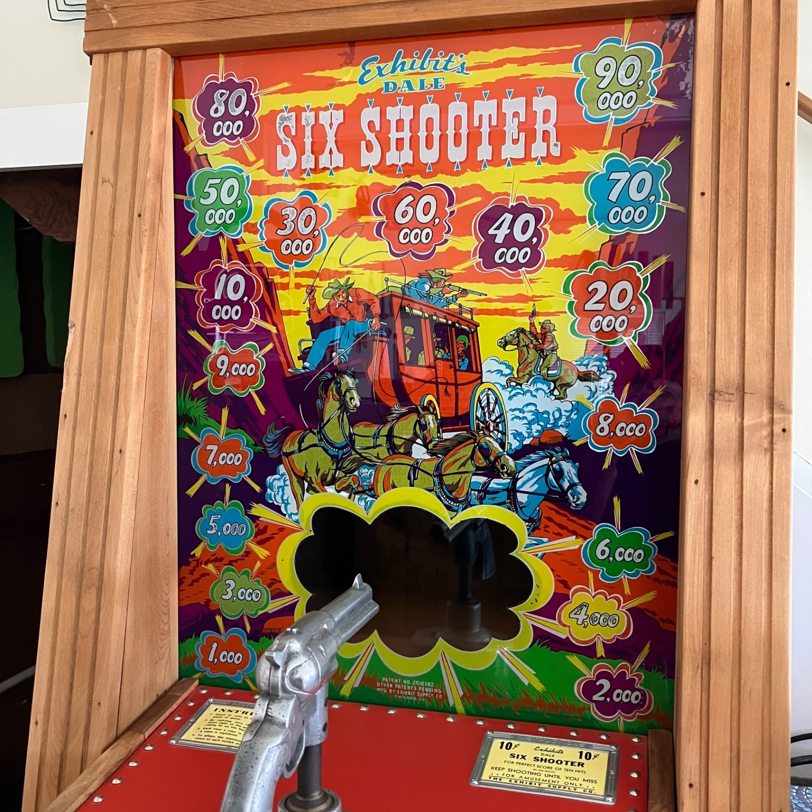 Dale Six Shooter Vintage Arcade Shooting Game made by Exhibit Supply RESTORED