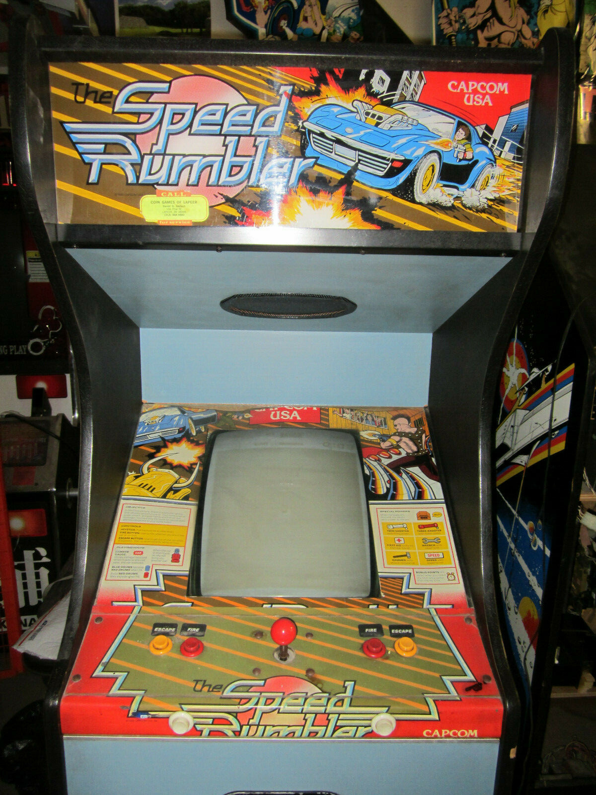 SPEED RUMBLER ARCADE MACHINE by CAPCOM (Excellent Condition) *RARE*