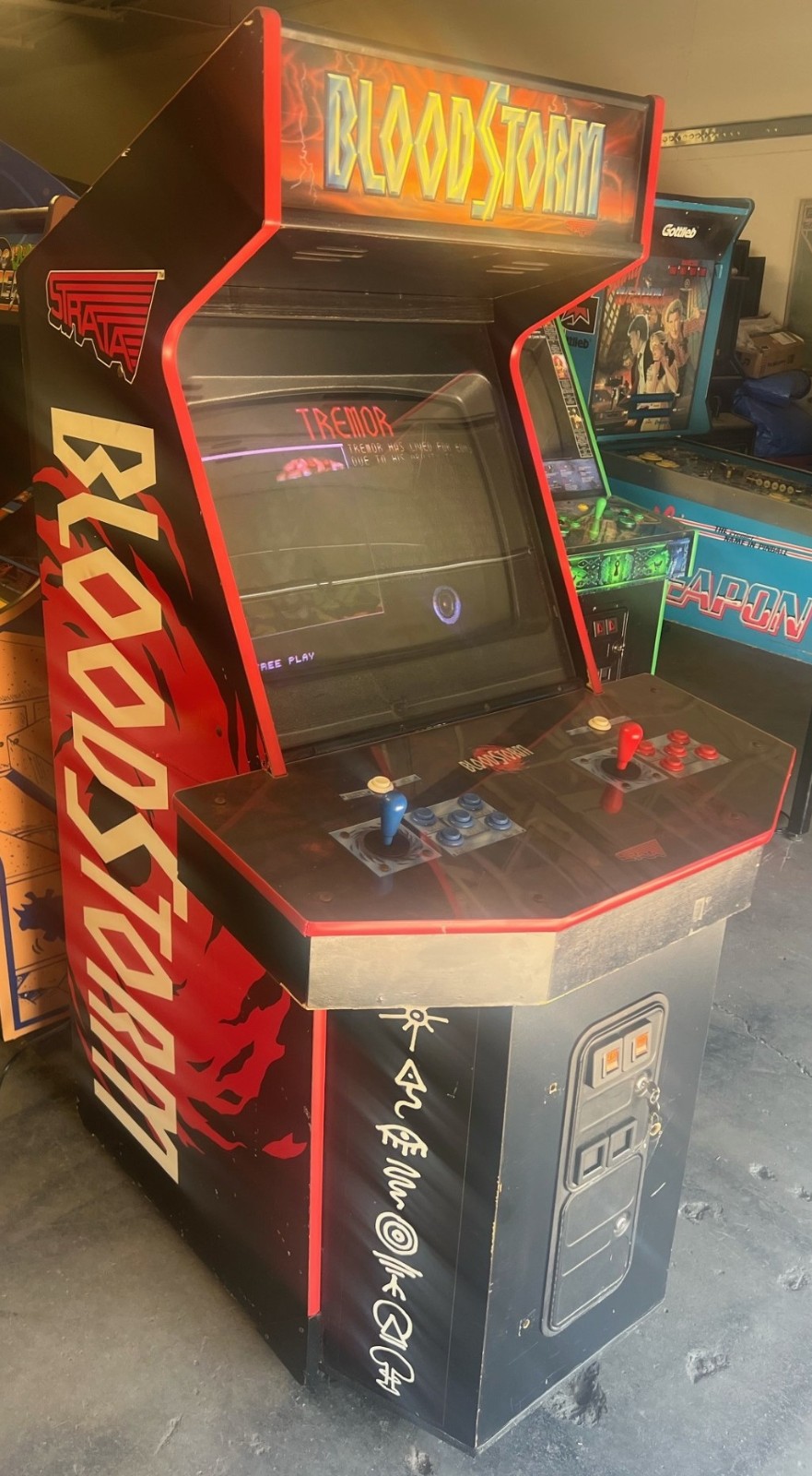 BLOODSTORM ARCADE MACHINE by STRATA 1994 (Excellent Condition)