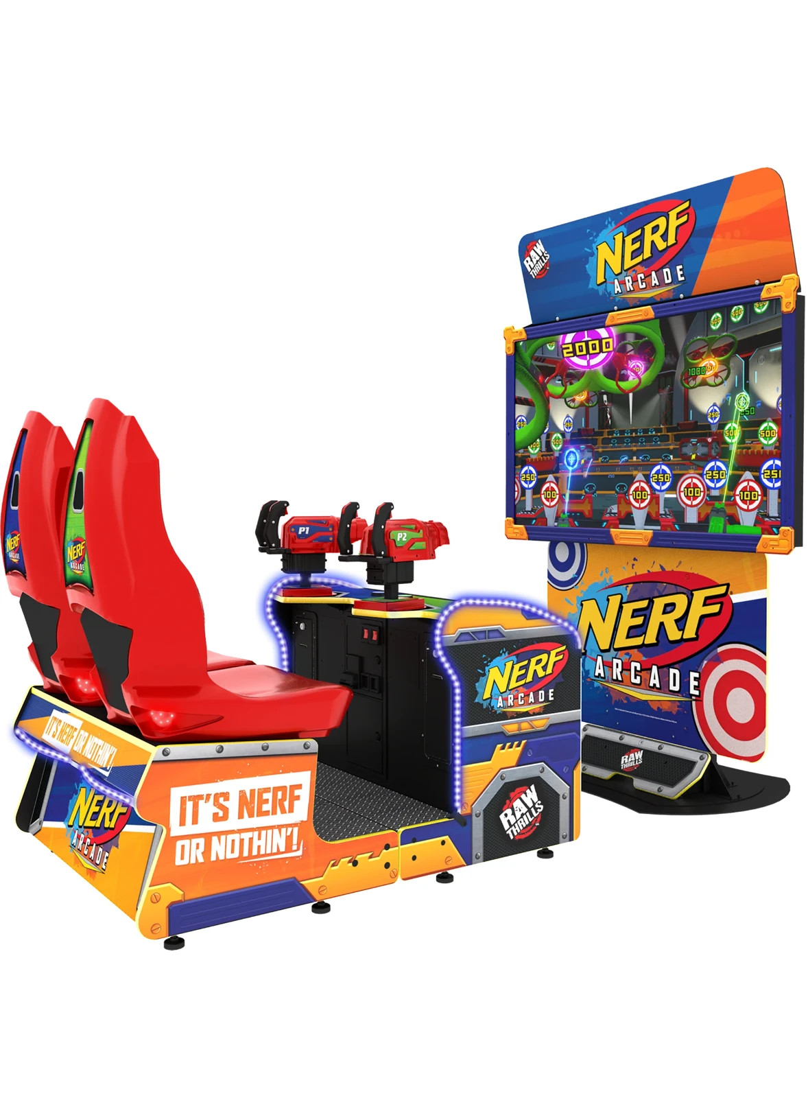 Nerf Arcade Machine – 2 Player Ticket Redemption Shooter | Raw Thrills & Hasbro