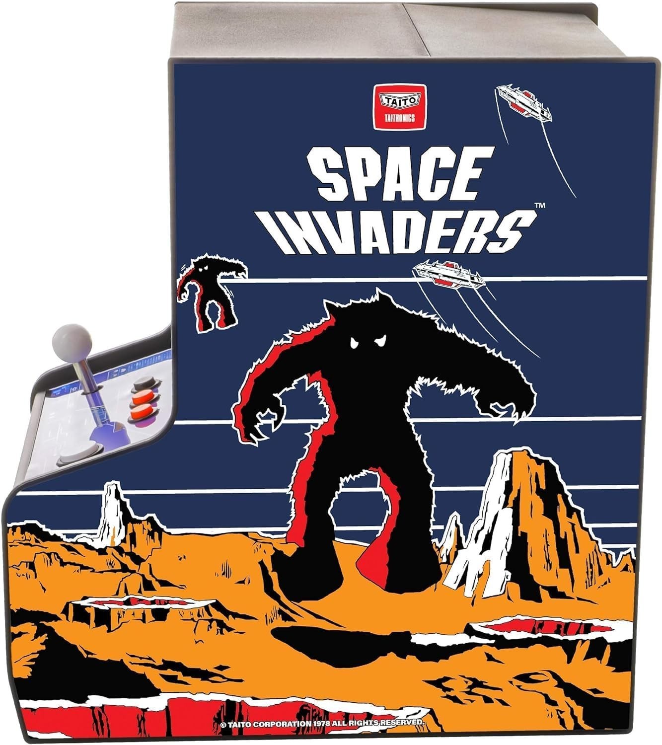 Space Invaders Collectible Arcade Machine with Dimensions 7.2 x 7.2 x 4.7 Inches