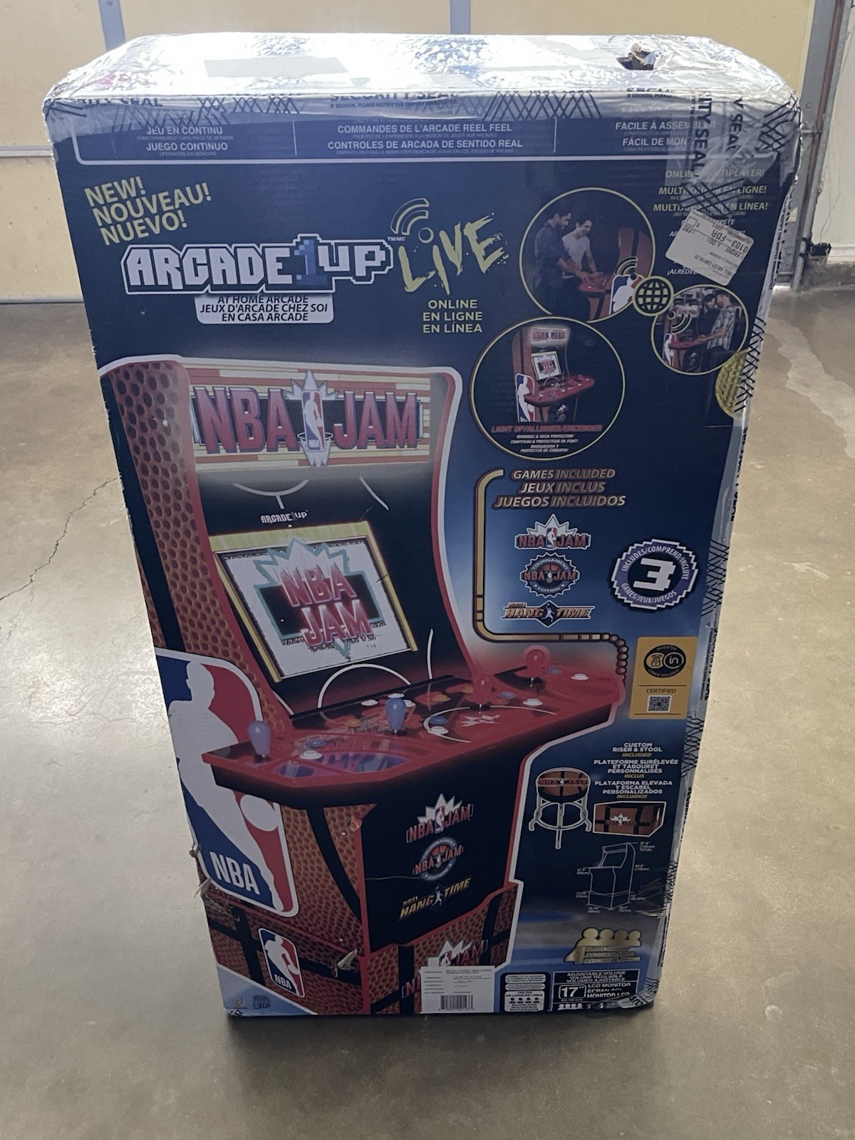 Arcade1up NBA Jam Arcade 4 player Machine w/Stool NBA Hangtime TournamentEdition