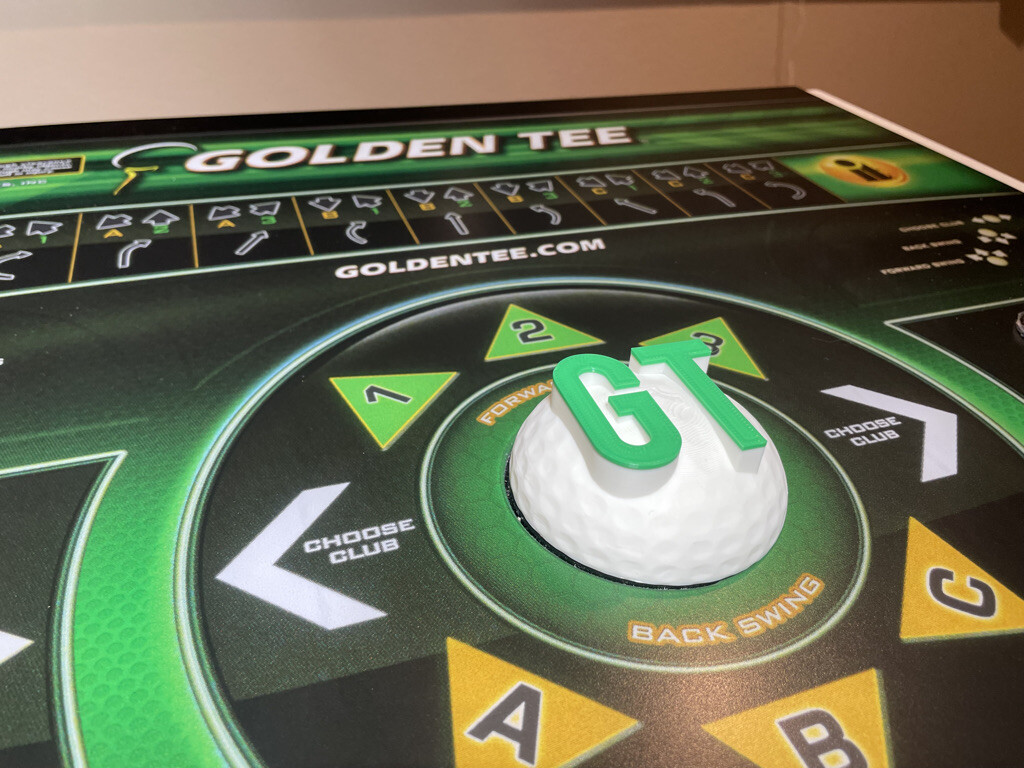 Custom Golden Tee GT Trackball Dust Cover White/Green