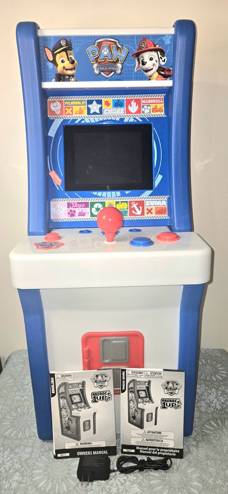 Arcade1up Paw Patrol Jr Video Game Arcade MANUAL & POWER CORD….. TESTED