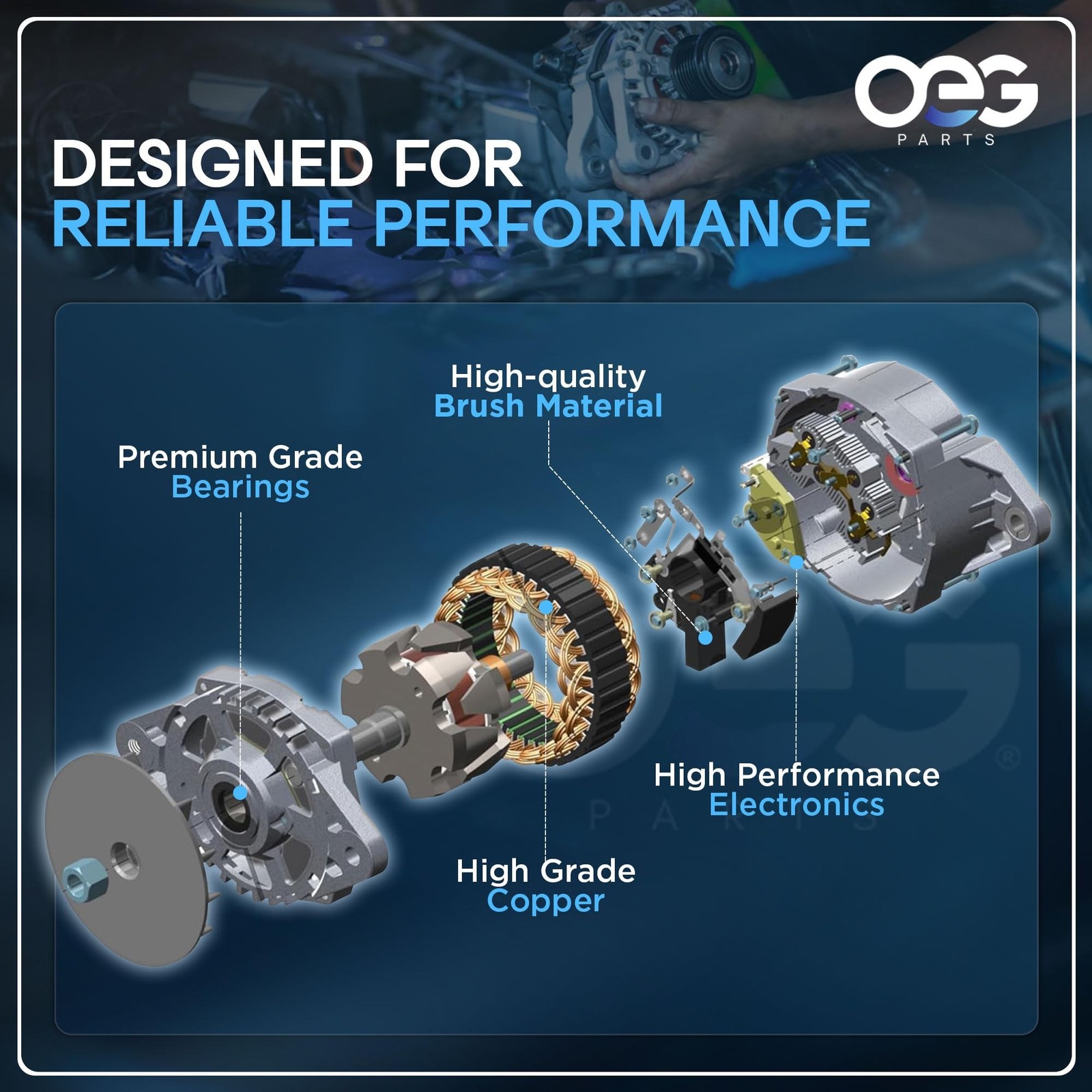 OEG Parts New Alternator Compatible With Ford Mustang 3.8L 5.0L 302 1994-1995…