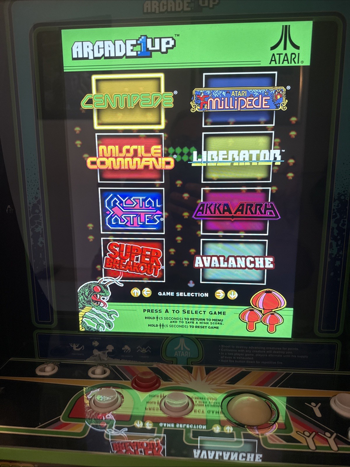 Arcade1up Centipede Mini Arcade 8 games in 1 Missile Command Akka Arrh
