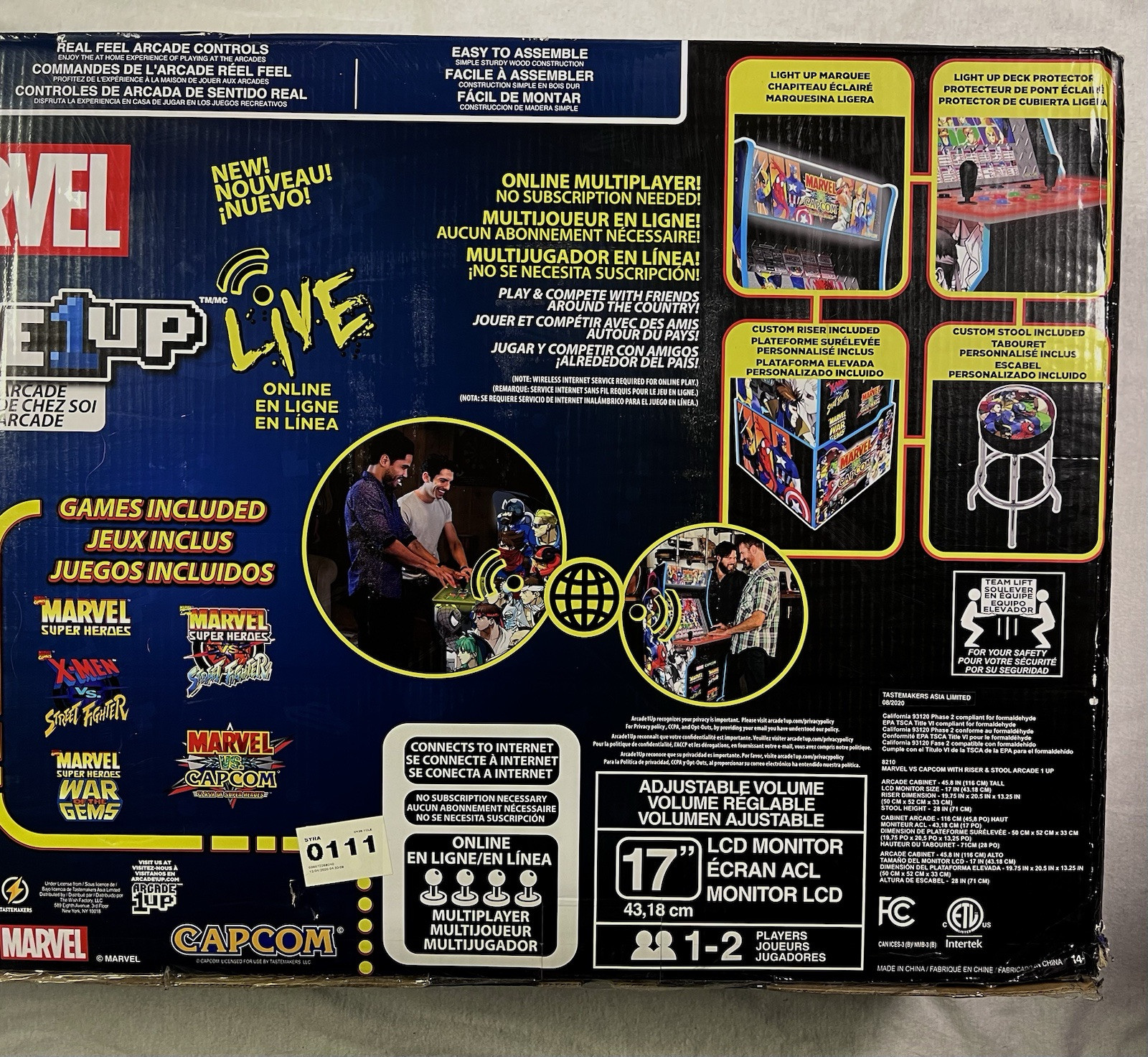 Marvel vs Capcom Arcade1Up LIMITED EDITION w/ Custom Stool/Riser/Lit Marquee USA