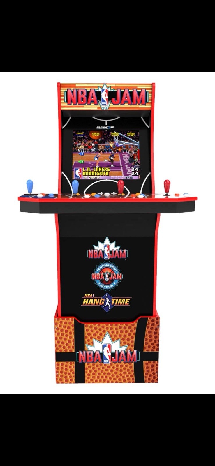 Arcade1Up NBA Jam 4-Player Arcade Cabinet w/ Riser Light-Up Marquee NEW
