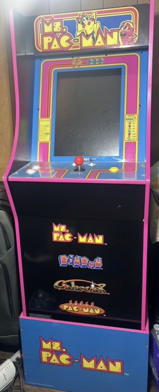 Arcade1U Pac-Man Arcade Cabinet with Custom Riser