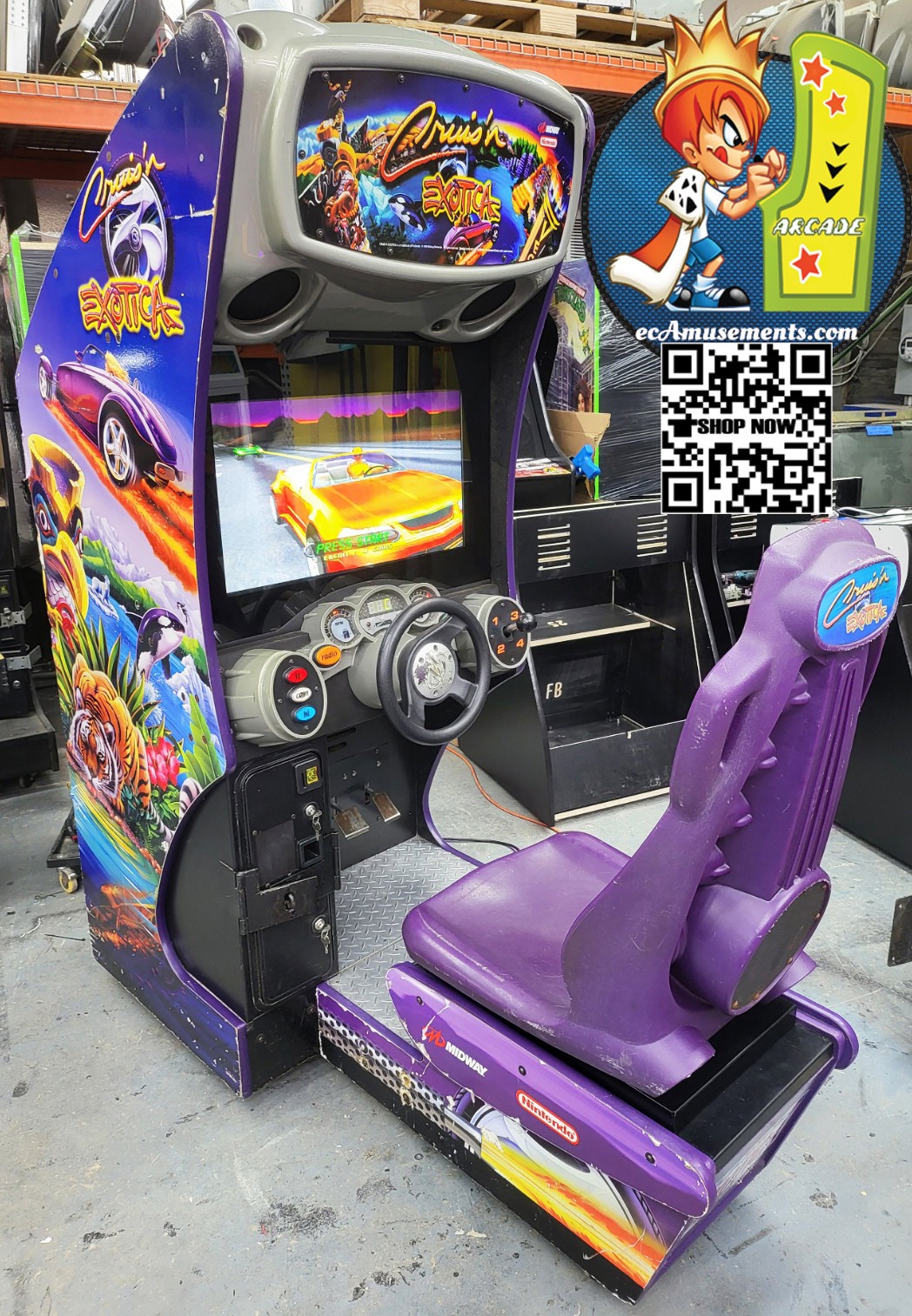 CRUISIN EXOTICA Sit Down Arcade Driving Racing Video Game Machine Cruisn 27″ LCD