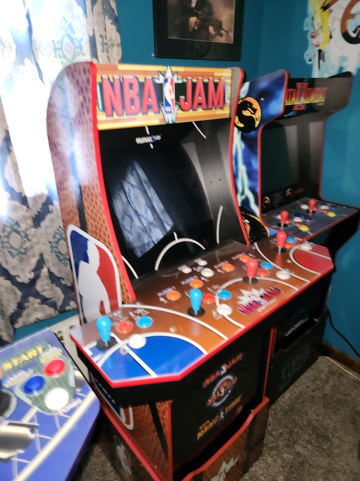 Arcade1Up NBA JAM Home Arcade Machine, 3 Games in 1, Cabinet with Riser