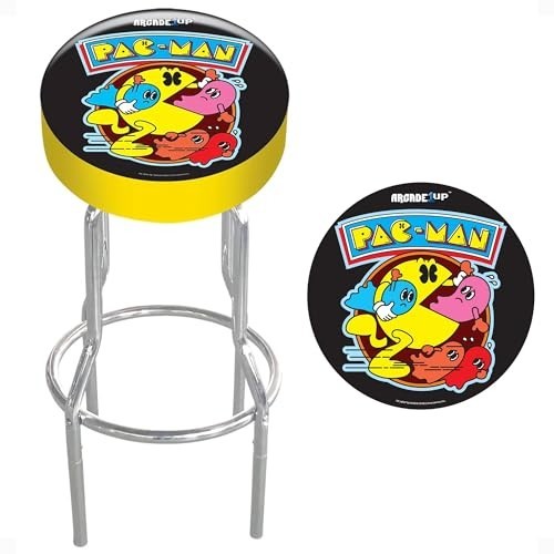 Arcade1Up Pac-Man Adjustable Padded Arcade Stool, 21.5-29.5 in.