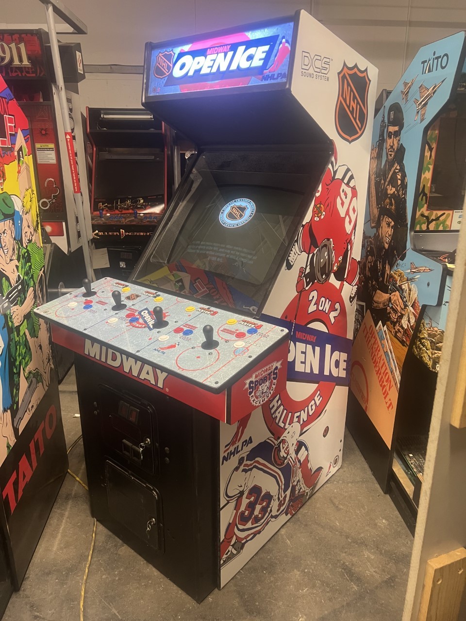 NHL OPEN ICE ARCADE MACHINE by MIDWAY 1995 – 4 PLAYER (Excellent Condition)