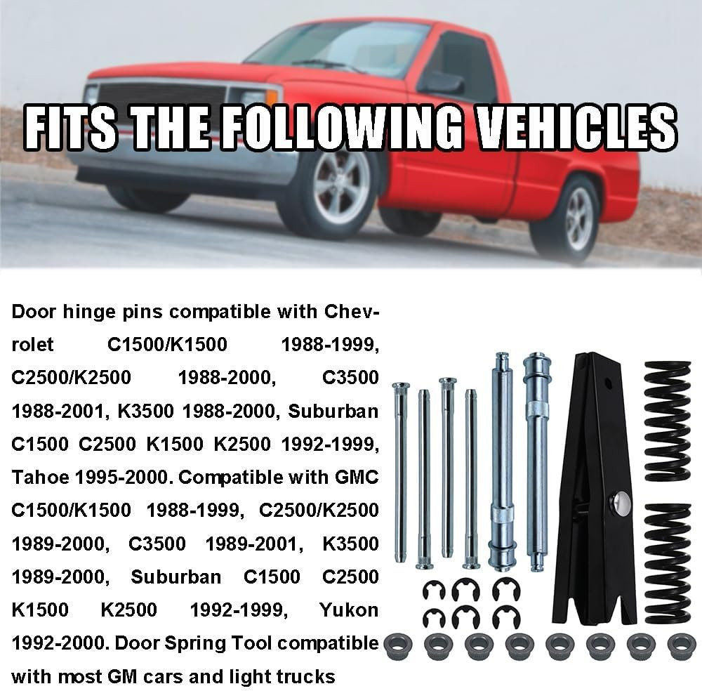 Door Hinge Repair Kit with Spring Tool – Compatible with Chevy GMC Suburban Taho