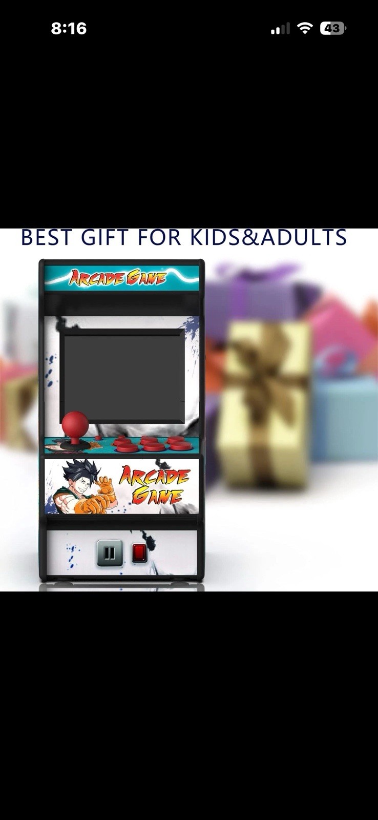 Mini Arcade Machine, Retro Gaming Console, Green 156 Games One Player