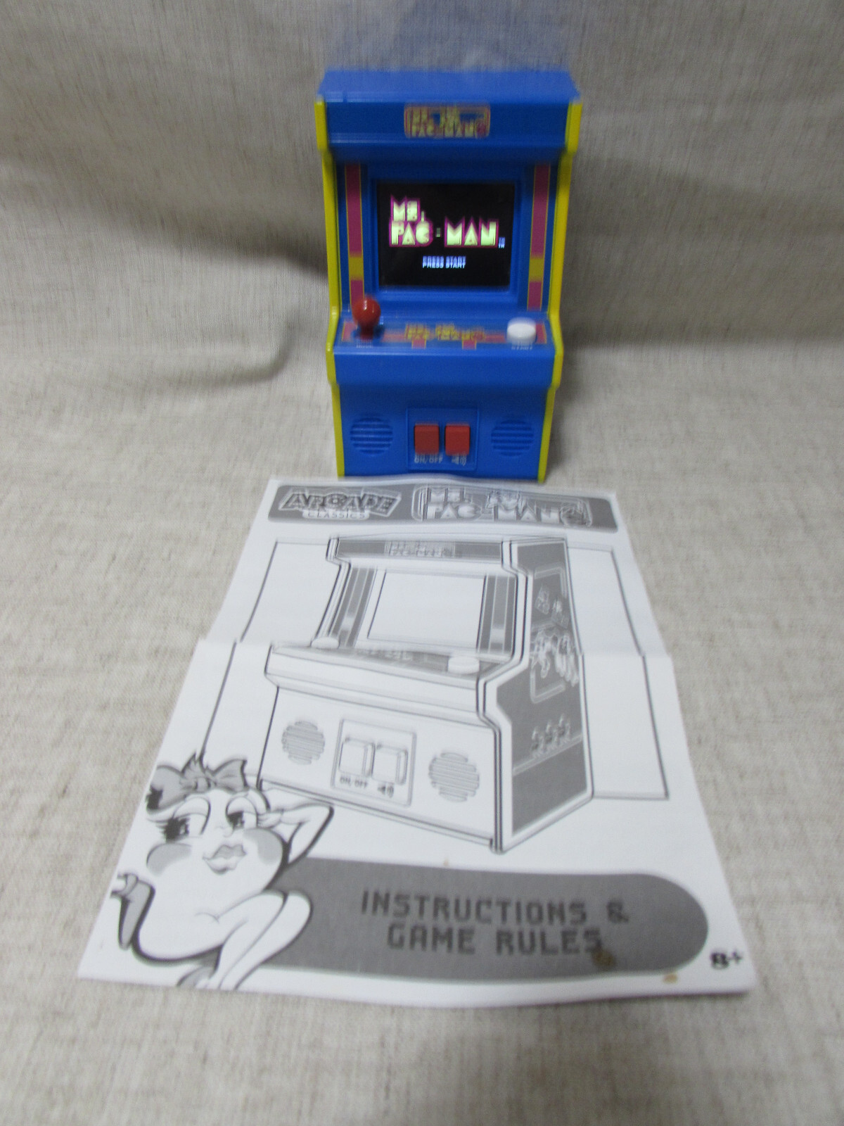 EUC, ARCADE CLASSIC MS. PAC-MAN RETRO MINI ARCADE GAME TESTED & WORKS