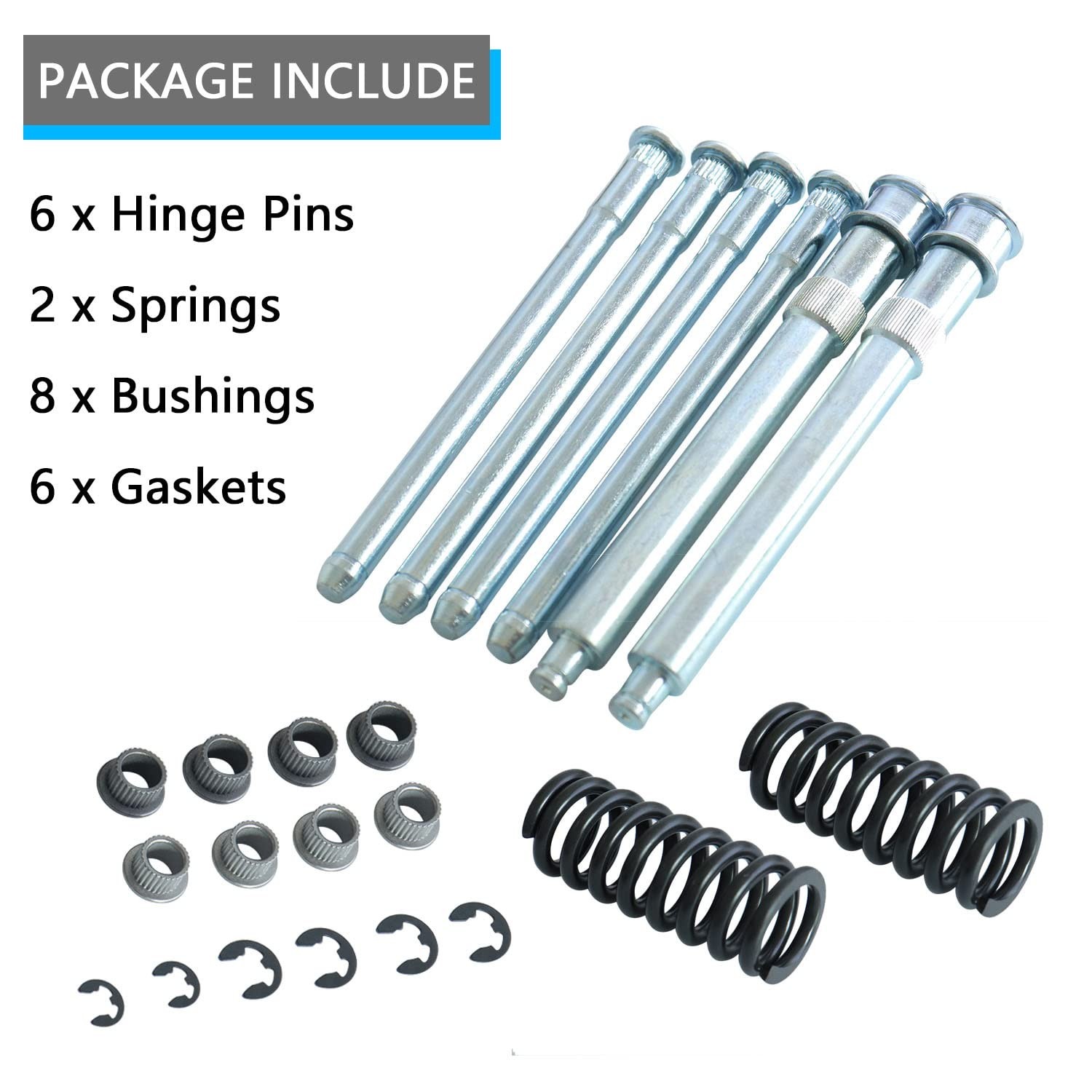 Door Hinge Pin Bushing Repair Kit with Spring & Roller Pin for Chevy GMC Trucks