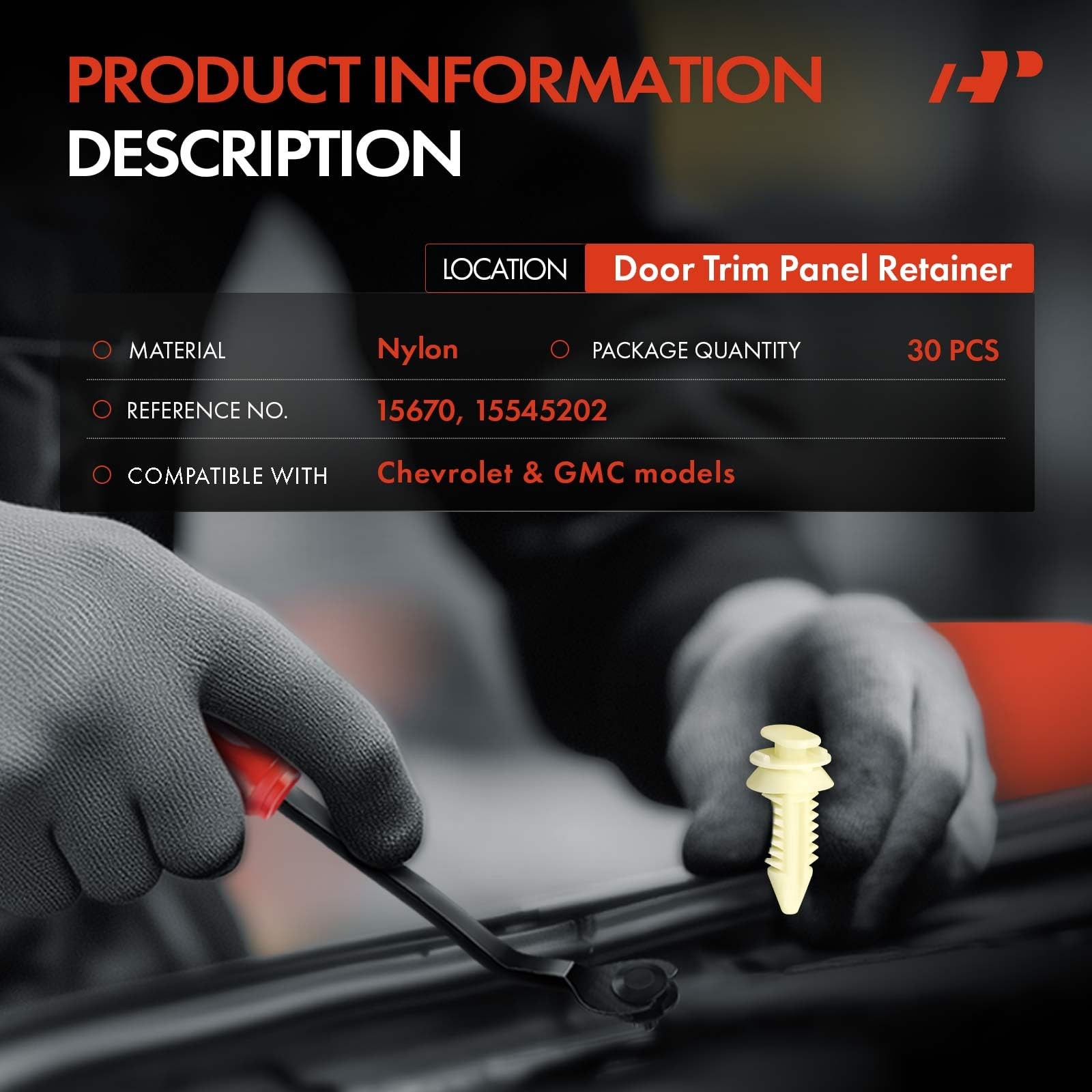 A-Premium 30PCS Door Panel Rivets Clips Compatible with Chevrolet and GMC | f…