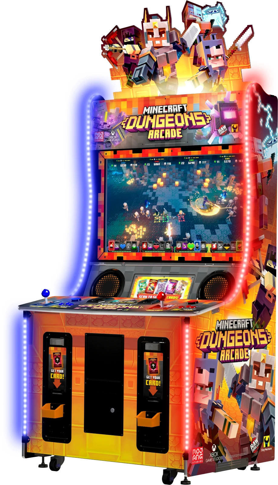 Raw Thrills Arcade Machine Minecraft Dungeons – 2 Player Card-Vending, Free Ship