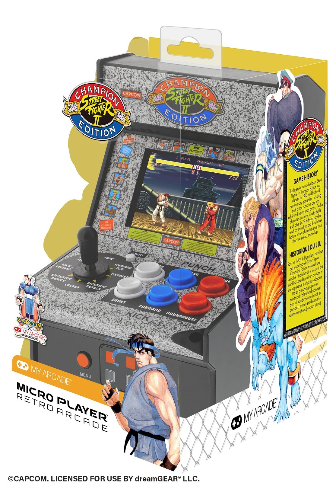 Mini Arcade Machine – Street Fighter 2 Champion Edition Video Game, Retro Gaming