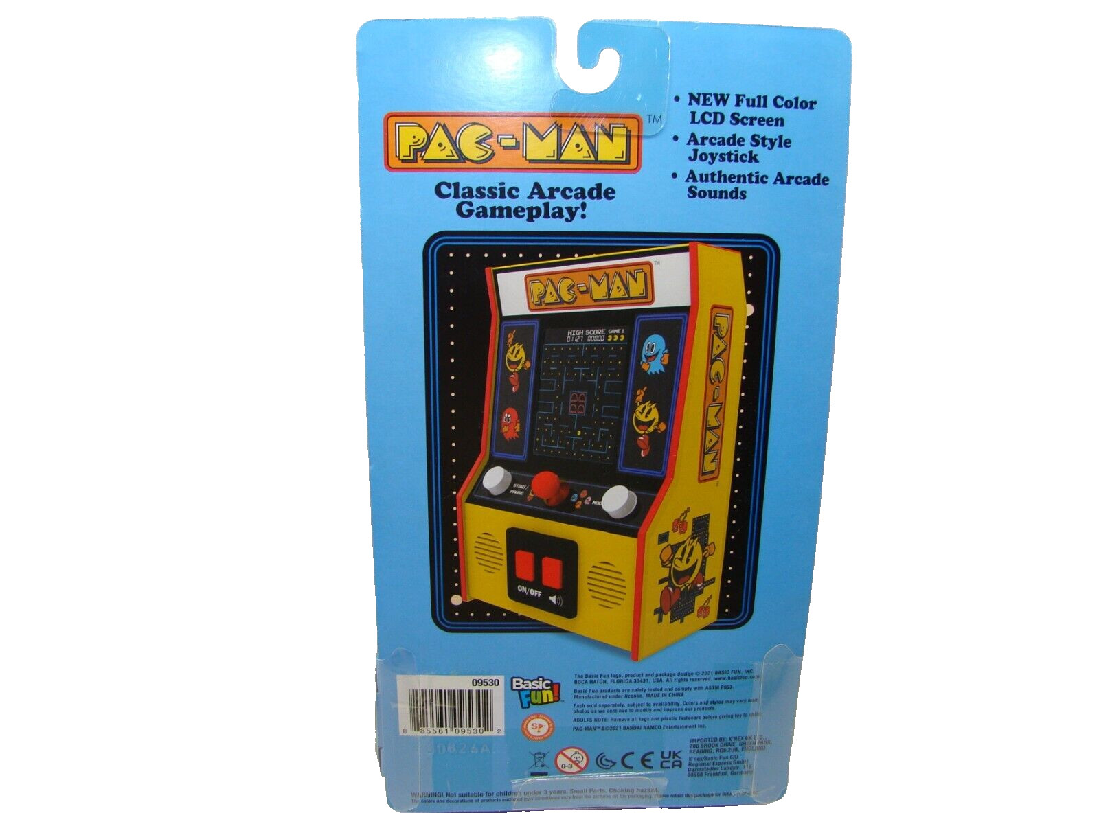 Pac-Man Basic Fun Mini Classic Arcade Retro Color LCD Handheld Video Game New