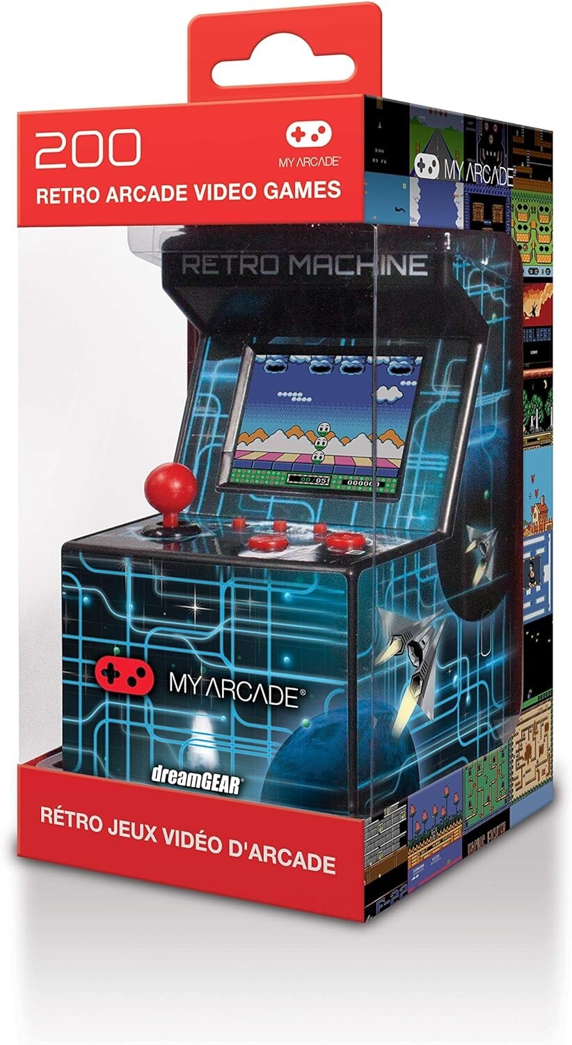 Nostalgic Compact Mini Arcade: 200 Games, Portable, Realistic, 5.75″ Tall