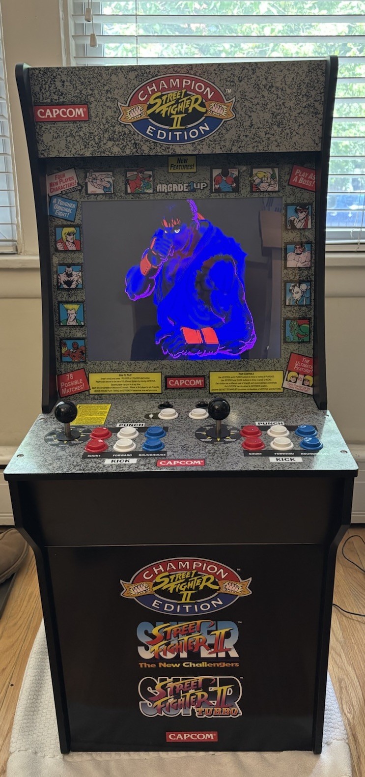 Arcade1UP Street Fighter 2 Arcade Machine, 4′ ft Champion New Challengers Turbo