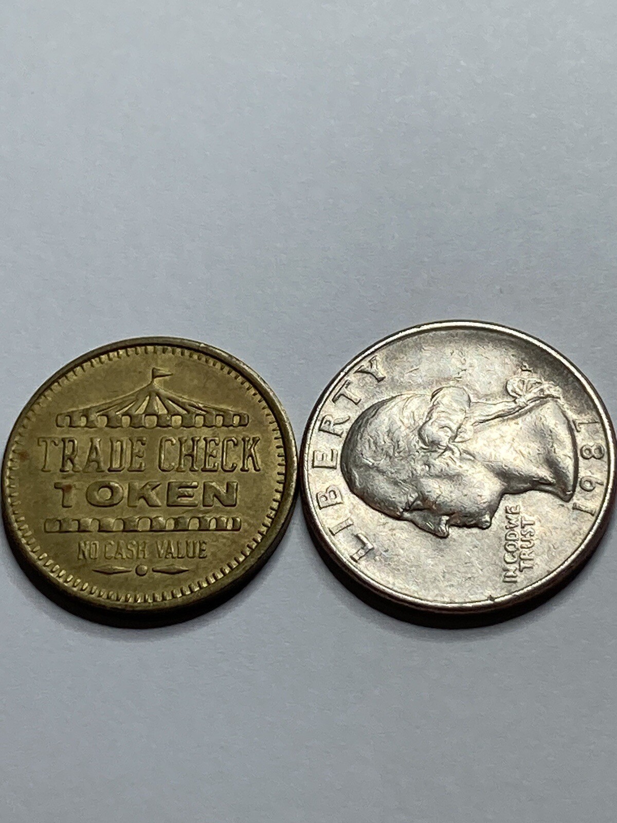 RARE OLDER TRADE CHECK TOKEN AMUSEMENT CARNIVAL BOARDWALK ARCADE DEFUNCT #rd1