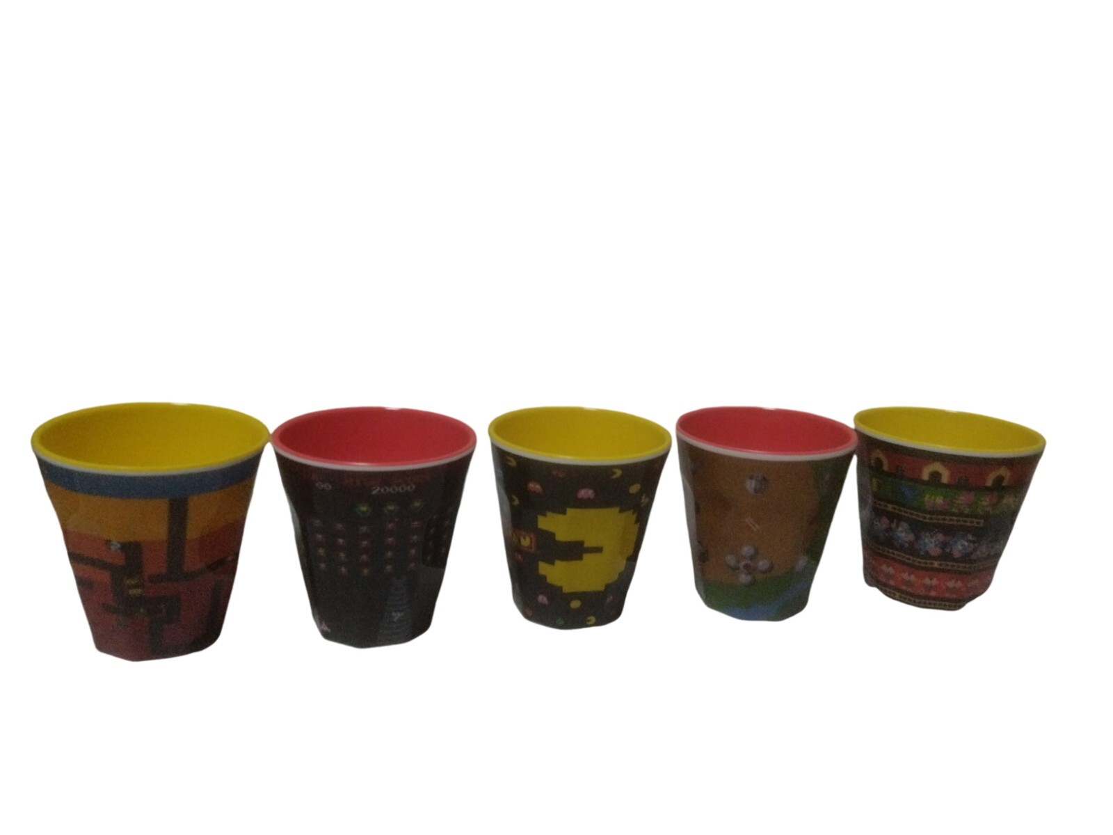 Bandai Pack Man xevious 5 set melamine cup 80s arcade game　game center japan