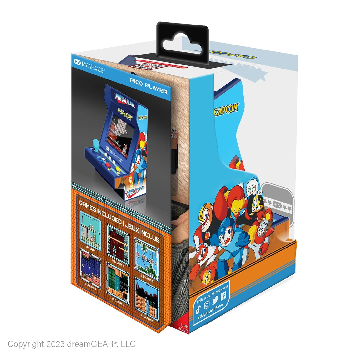 Mega-Man Pico Player: 3.7″ Portable Arcade with 6 Retro Games and Color Display