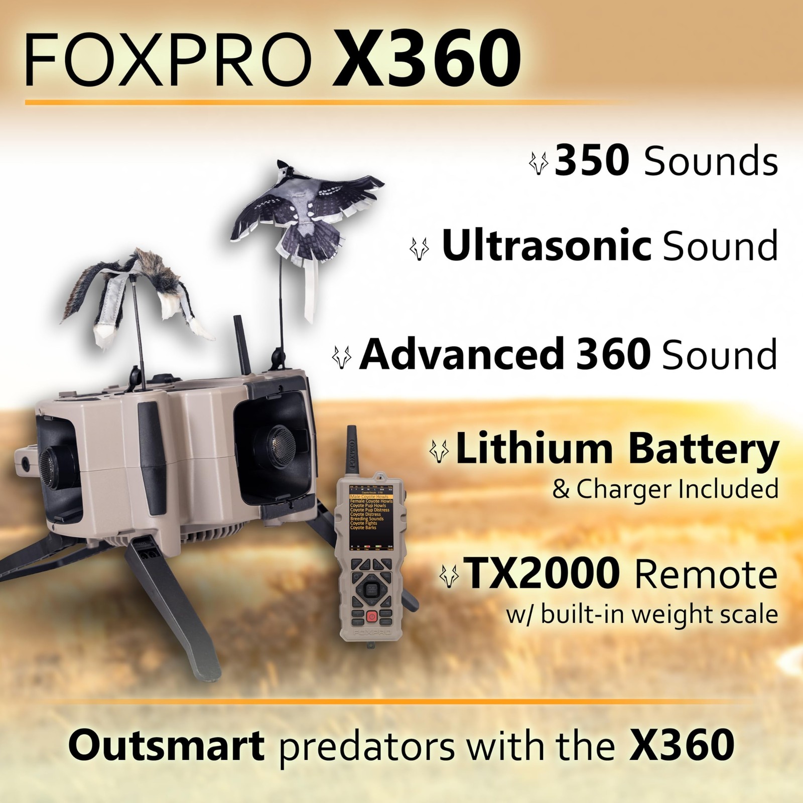 FOXPRO X360 American Made Electronic Predator Call Remote Operated and Progra…