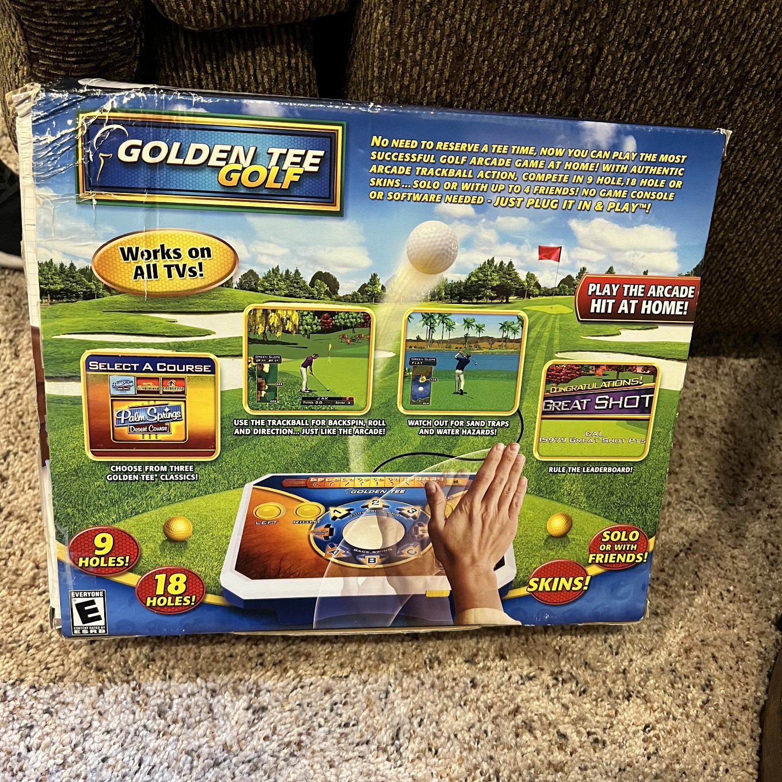 Golden Tee Golf Plug and Play Tv Games Jakks Pacific Home Arcade OPEN BOX