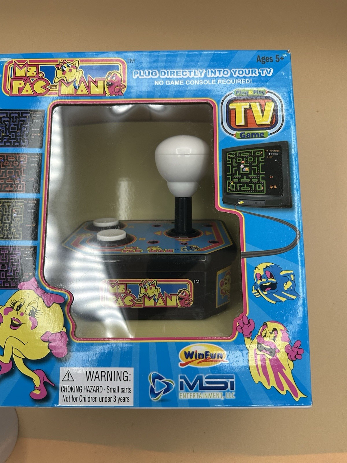 Ms. Pac-man ORIGINAL BOX OF 1993 PLUG DIRECTLY INTO TV Brand New